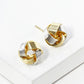 18K Gold Dipped Textured 10mm Love Knot Stud Earrings