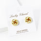 18K Gold Dipped Textured 11mm Love Knot Stud Earrings