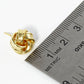 18K Gold Dipped Textured 11mm Love Knot Stud Earrings