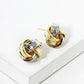 18K Gold Dipped Textured 11mm Love Knot Stud Earrings
