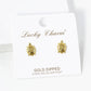 18K Gold Dipped Textured 11mm Turtle Stud Earrings