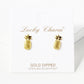 18K Gold Dipped Textured 12mm Brass Pineapple Sterling Silver Post Stud Earrings