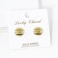 18K Gold Dipped Textured 12mm Button Stud Earrings