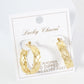 18K Gold Dipped Textured 25mm Latchback Hoop Earrings