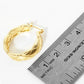 18K Gold Dipped Textured 25mm Latchback Hoop Earrings