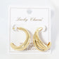 18K Gold Dipped Textured 30mm Tapered Open Hoop Earrings