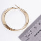 18K Gold Dipped Textured 40mm Layered Leverback Hoop Earrings
