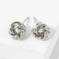 18K Gold Dipped Textured 8mm Love Knot Stud Earrings
