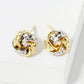 18K Gold Dipped Textured 8mm Love Knot Stud Earrings