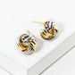18K Gold Dipped Textured 9mm Love Knot Stud Earrings