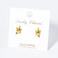18K Gold Dipped Textured Brass Turtle Stud Earrings