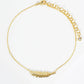 18K Gold Dipped Textured Feather Brass Chain Anklet