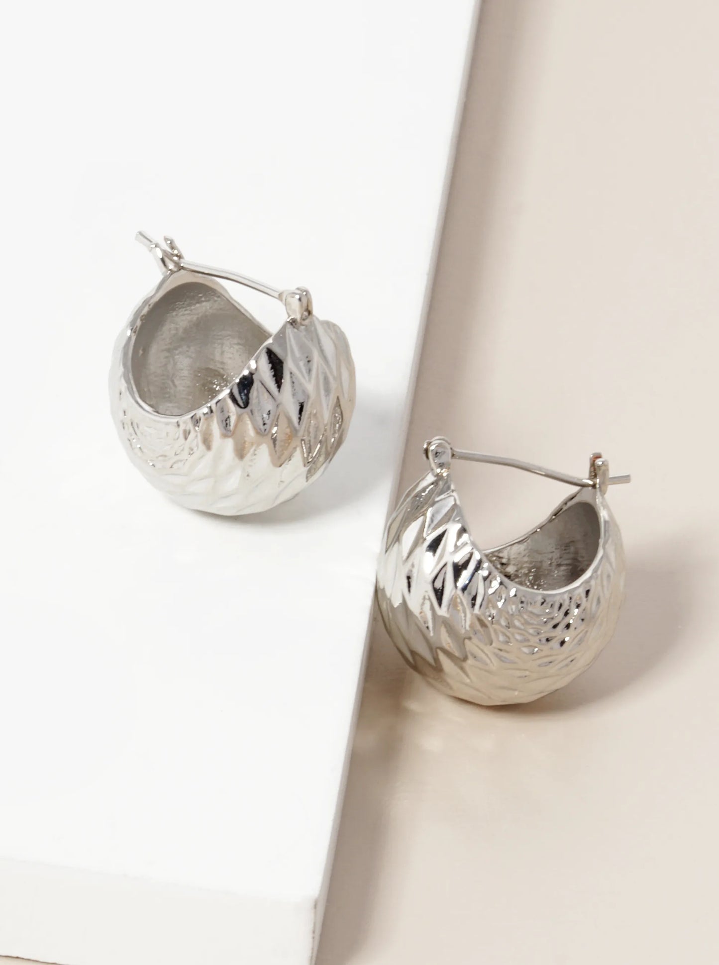 18K Gold Dipped Textured Metal 20mm Ball Hoop Earrings