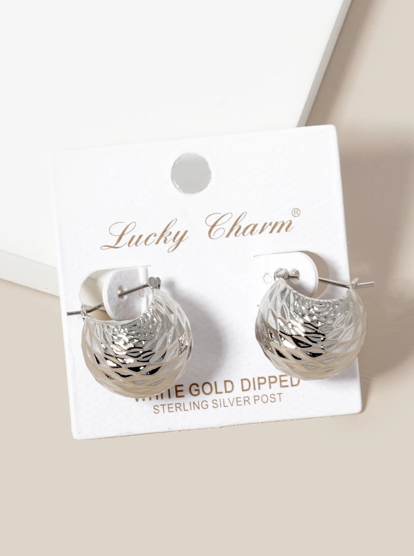 18K Gold Dipped Textured Metal 20mm Ball Hoop Earrings