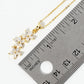 18K Gold Dipped Three CZ Flower Drop Pendant Necklace