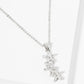 18K Gold Dipped Three CZ Flower Drop Pendant Necklace