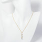 18K Gold Dipped Three CZ Stone Drop Pendant Necklace