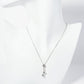 18K Gold Dipped Three CZ Stone Drop Pendant Necklace
