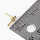 18K Gold Dipped Three CZ Stones Key Stud Earrings