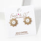 18K Gold Dipped Three-Dimensional Sunburst With Pearl Stud Earrings