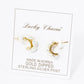 18K Gold Dipped Three Freshwater Pearl 15mm Hoop Earrings