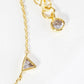 18K Gold Dipped Triangle Cubic Zirconia Brass Chain Anklet