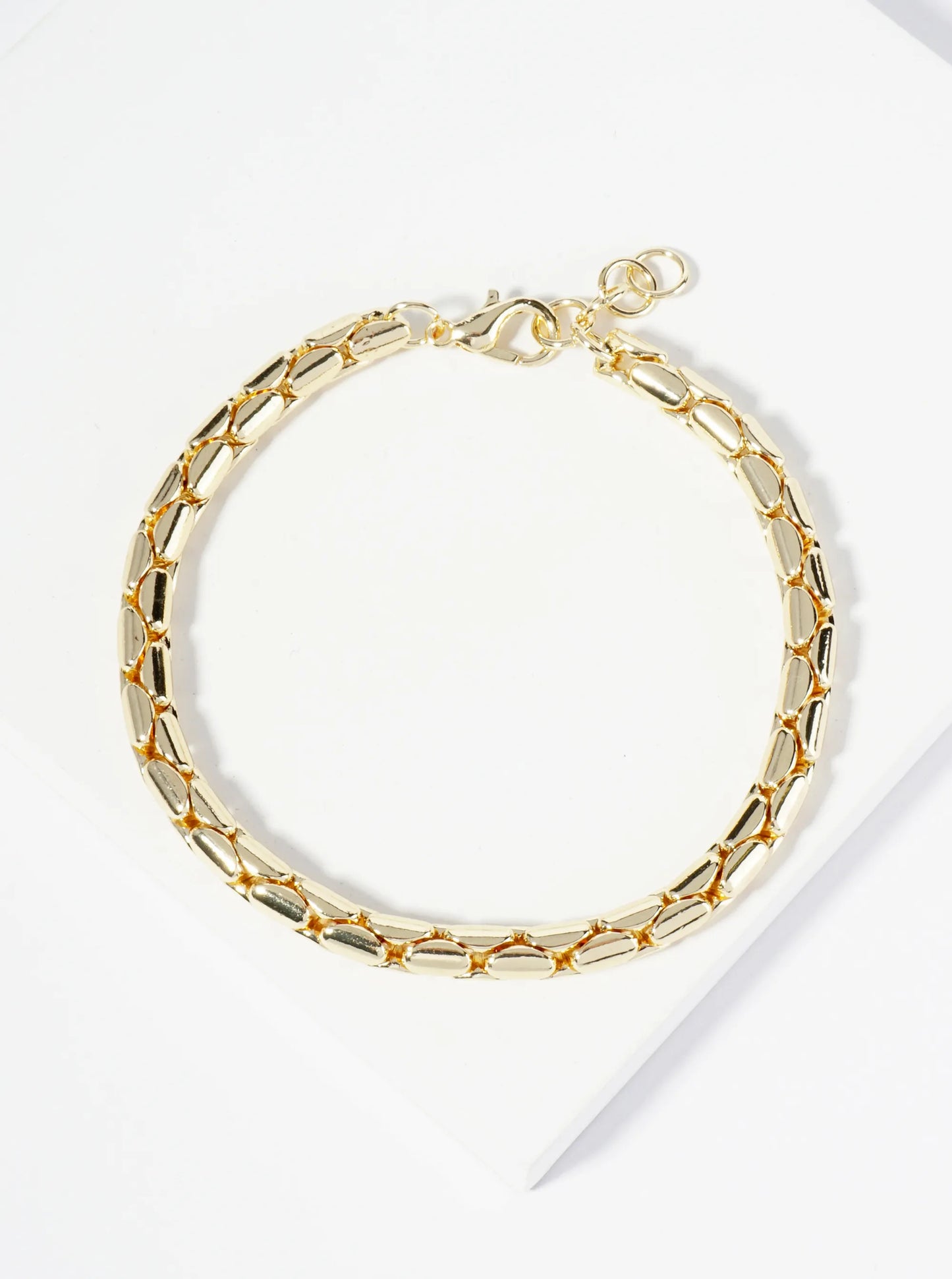 18K Gold Dipped Tube Link Chain Bracelet