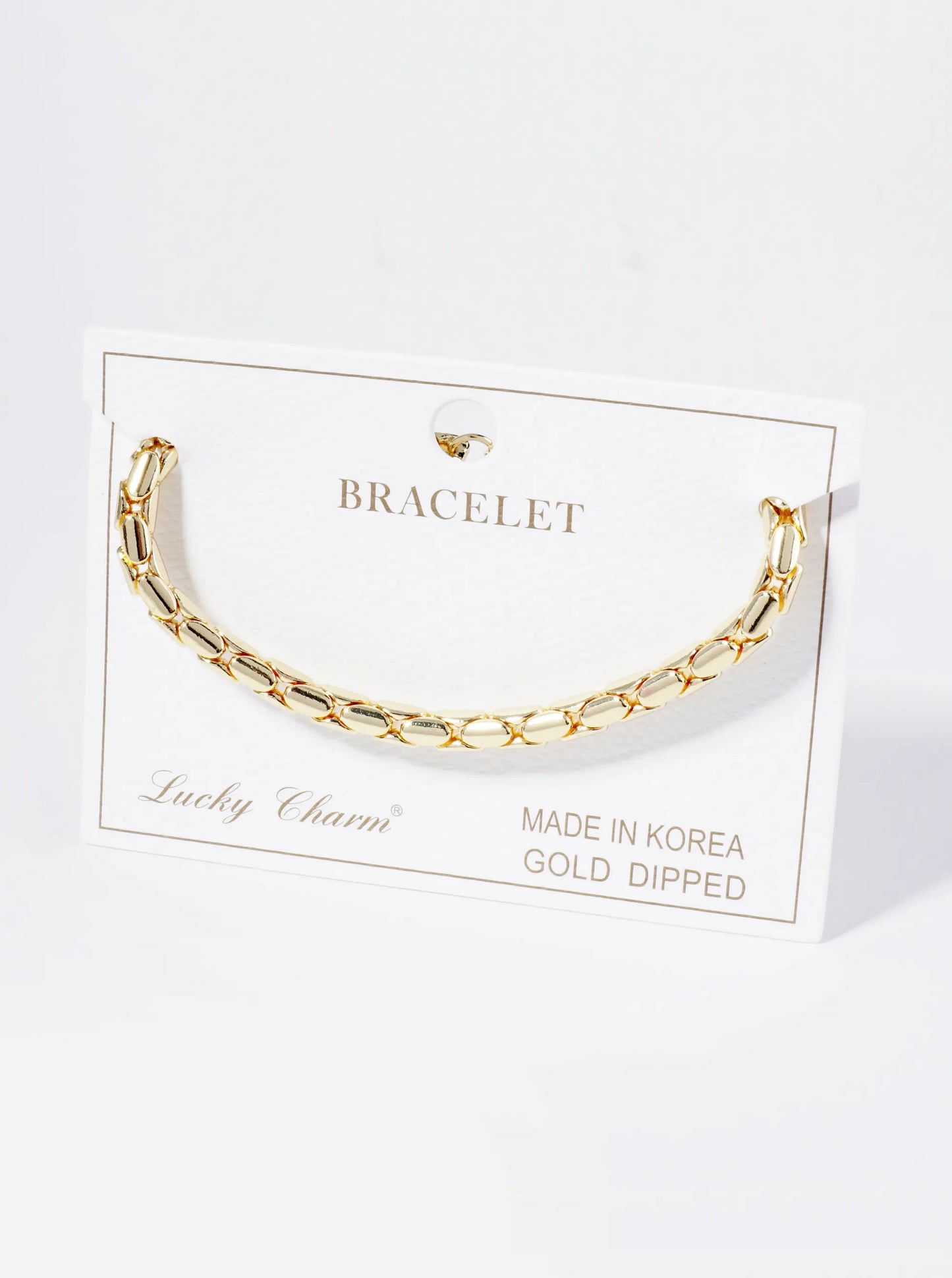 18K Gold Dipped Tube Link Chain Bracelet