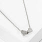 18K Gold Dipped Two Brushed Heart Pendant Necklace