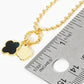 18K Gold Dipped Two Quatrefoils Pendant Ball Chain Necklace
