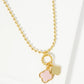18K Gold Dipped Two Quatrefoils Pendant Ball Chain Necklace