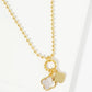 18K Gold Dipped Two Quatrefoils Pendant Ball Chain Necklace