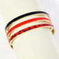 18K Gold Dipped Two-Tone Animal Print Game Day Enamel Cuff Bracelet