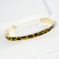 18K Gold Dipped Two-Tone Animal Print Game Day Enamel Cuff Bracelet