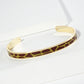 18K Gold Dipped Two-Tone Animal Print Game Day Enamel Cuff Bracelet
