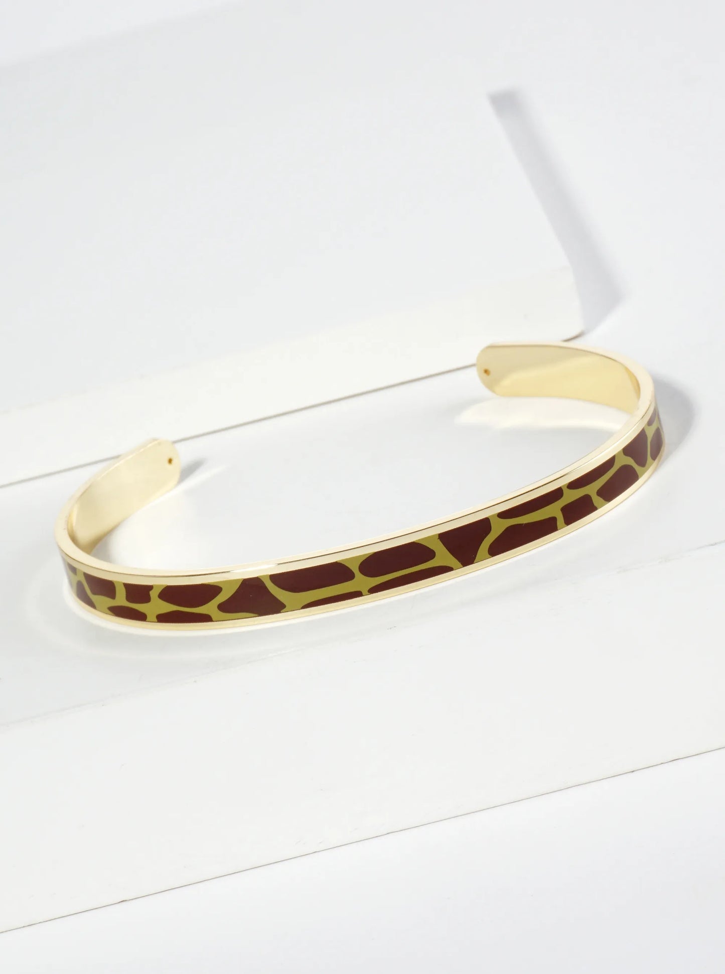 18K Gold Dipped Two-Tone Animal Print Game Day Enamel Cuff Bracelet