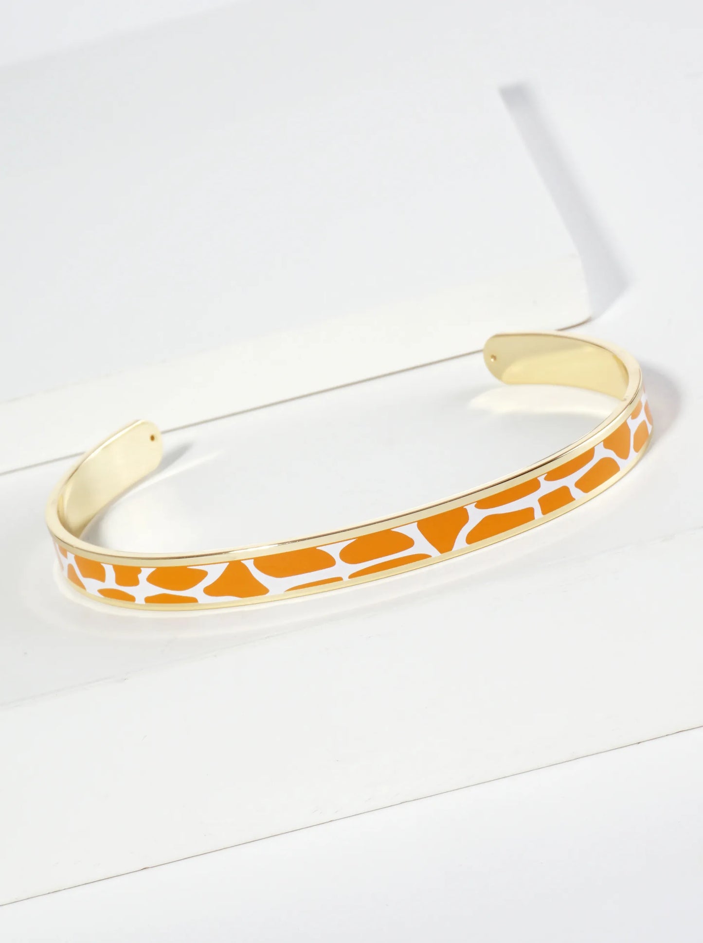 18K Gold Dipped Two-Tone Animal Print Game Day Enamel Cuff Bracelet
