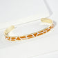 18K Gold Dipped Two-Tone Animal Print Game Day Enamel Cuff Bracelet