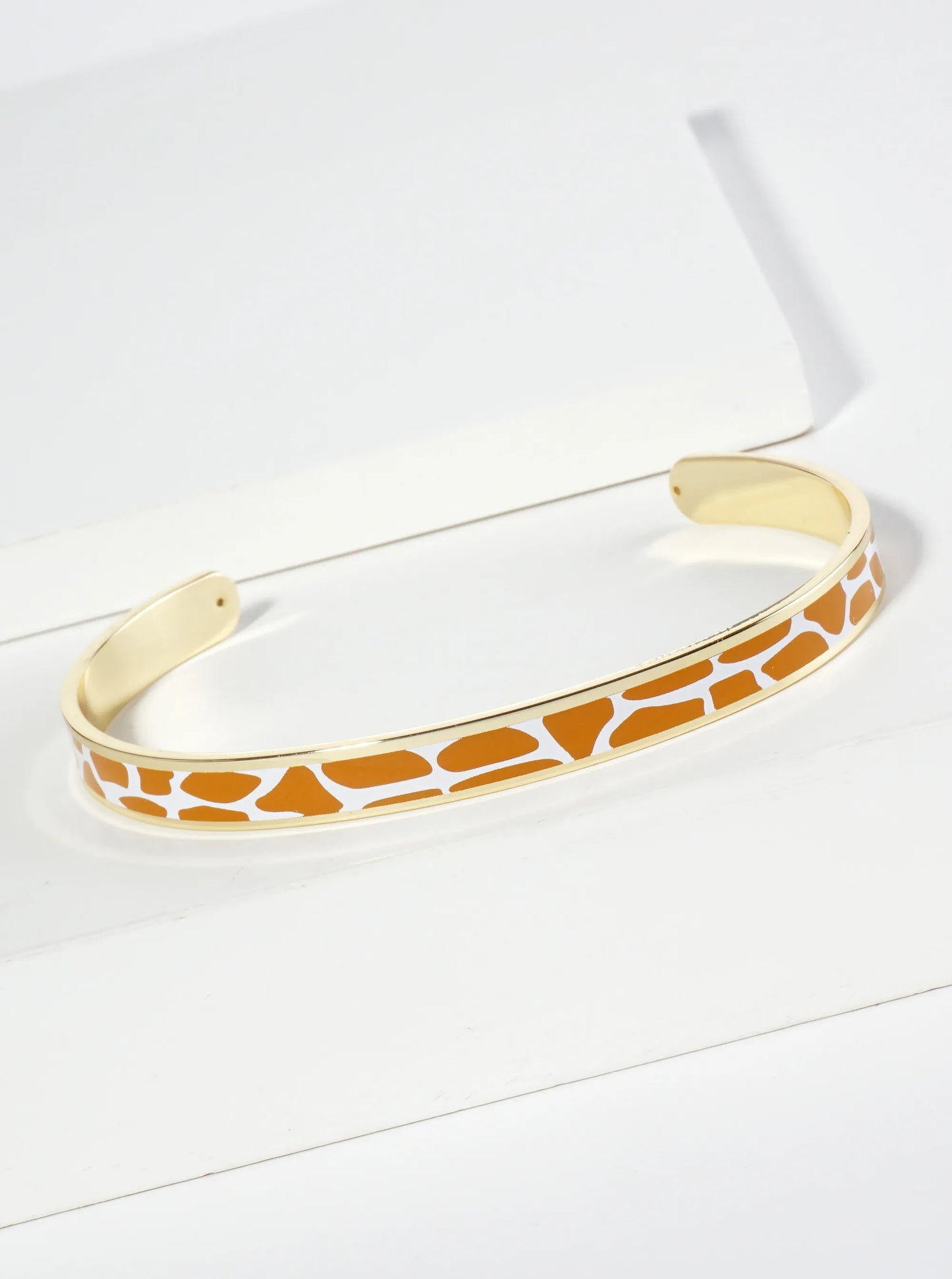 18K Gold Dipped Two-Tone Animal Print Game Day Enamel Cuff Bracelet