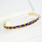 18K Gold Dipped Two-Tone Animal Print Game Day Enamel Cuff Bracelet