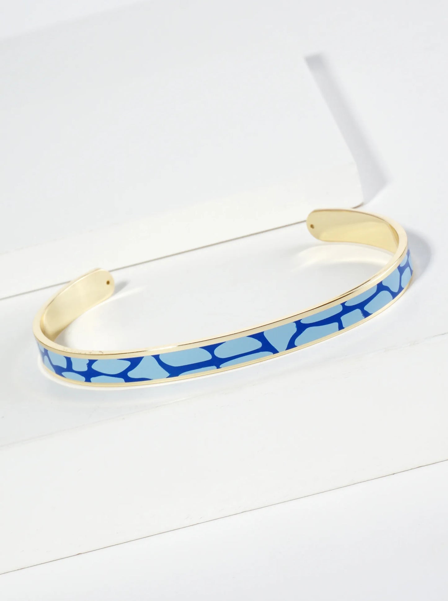 18K Gold Dipped Two-Tone Animal Print Game Day Enamel Cuff Bracelet