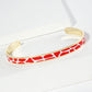 18K Gold Dipped Two-Tone Animal Print Game Day Enamel Cuff Bracelet