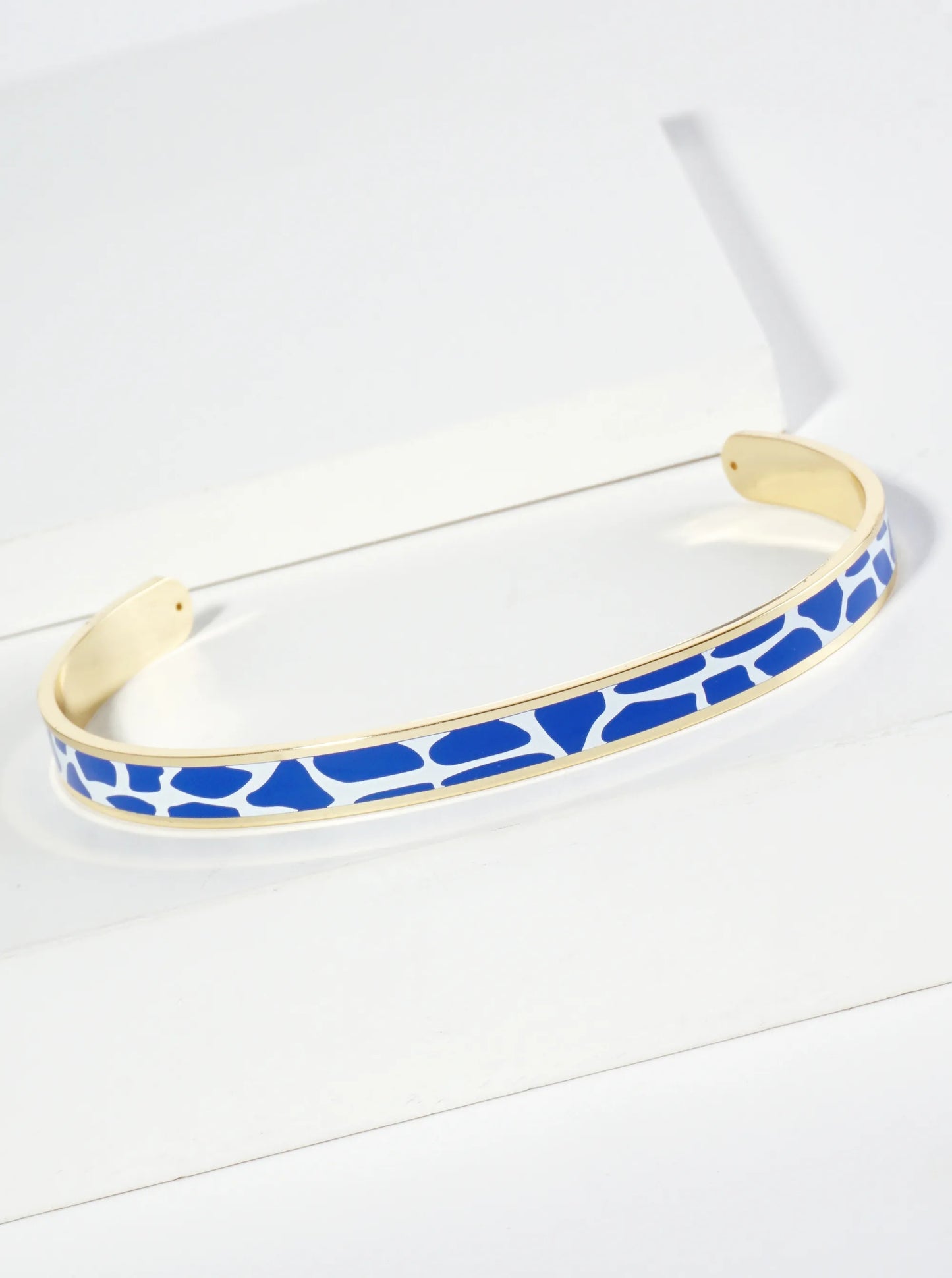 18K Gold Dipped Two-Tone Animal Print Game Day Enamel Cuff Bracelet