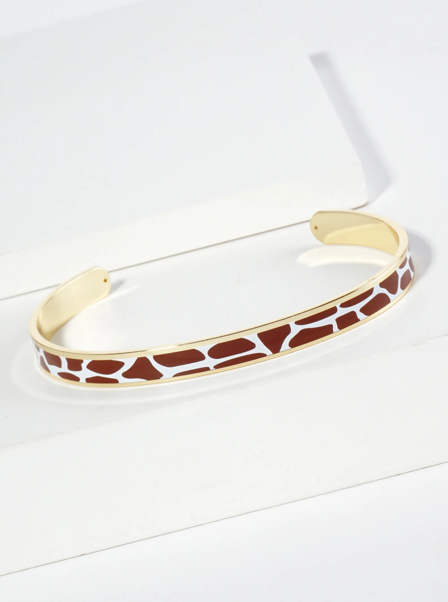 18K Gold Dipped Two-Tone Animal Print Game Day Enamel Cuff Bracelet