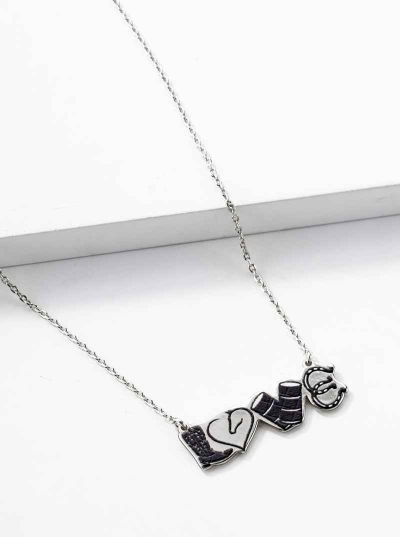 18K Gold Dipped Western Icons Love Pendant Necklace