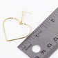 18K Gold Dipped Wire Heart Drop Dangle Post Earrings