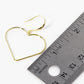 18K Gold Dipped Wire Heart Drop Lightweight Earrings
