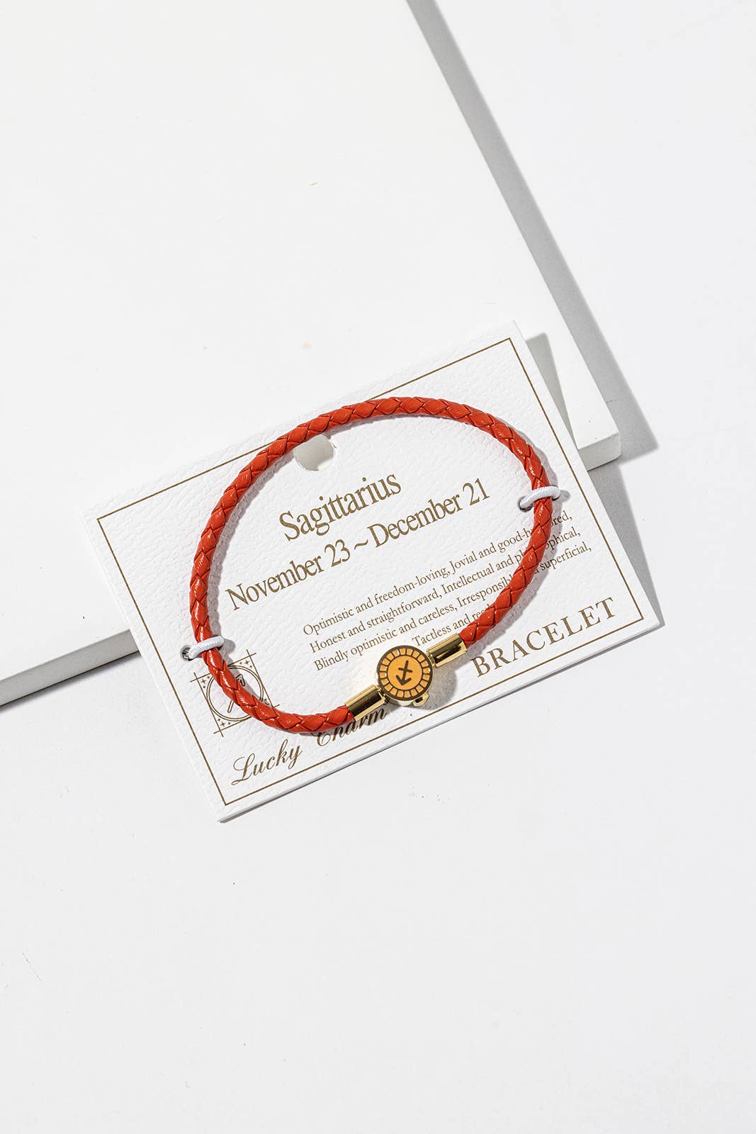 Zodiac Code Collection Braided Leather Charm Bracelet