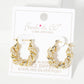 Rolled Design Single Row Embellishment 20mm Hoop Earrings