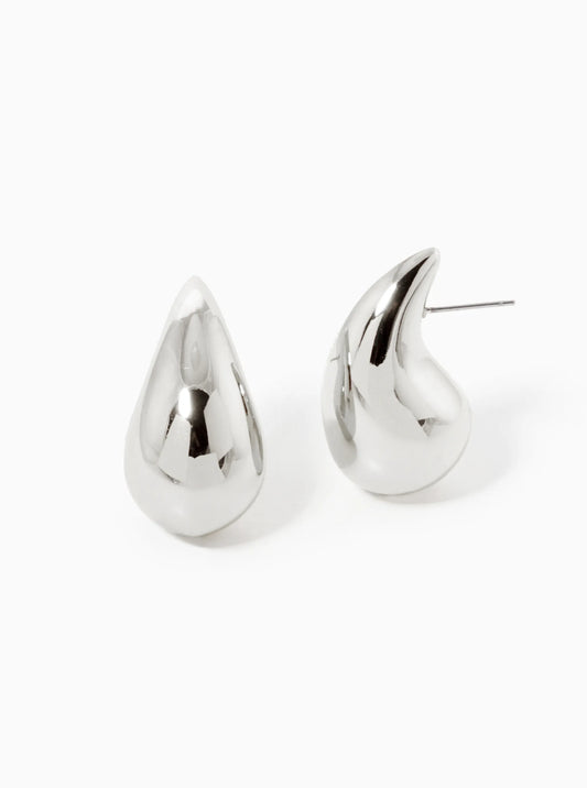 18k Gold Dipped 1 25 Inch Hollow Puffy Teardrop Dupe Stud Earrings